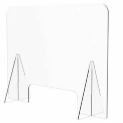 Monoprice Clear Acrylic Protective Shield Desk Barrier 47.2in x 47.2in x 11.8in, Protection Against Coughing, Sneezing, Respiratory Droplets
