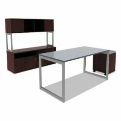 Alera Open Office Desk Series Hutch 60w x 15d x 36 1/2h Mahogany LSHH60MY -Outlet Desks Store unnamed file 4354