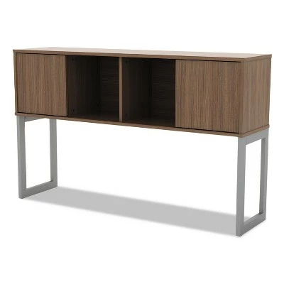 Alera Open Office Desk Series Hutch 60w x 15d x 36 1/2h Modern Walnut LSHH60WA 3 Alera Open Office Desk Series Hutch 60w x 15d x 36 1/2h Modern Walnut LSHH60WA