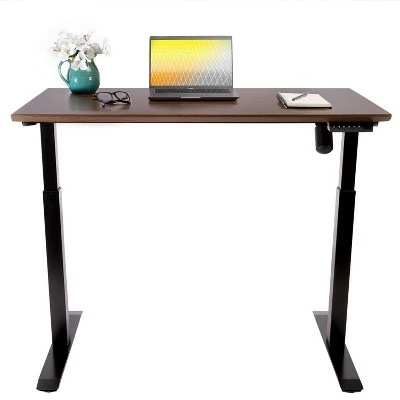 47" Airlift Electric Height Adjustable Standing Desk with USB Charger Walnut/Black - Seville Classics 6 47" Airlift Electric Height Adjustable Standing Desk with USB Charger Walnut/Black - Seville Classics - Image 4