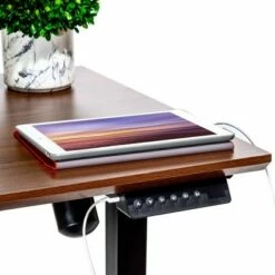 47" Airlift Electric Height Adjustable Standing Desk with USB Charger Walnut/Black - Seville Classics 13 47" Airlift Electric Height Adjustable Standing Desk with USB Charger Walnut/Black - Seville Classics -Outlet Desks Store unnamed file 4397