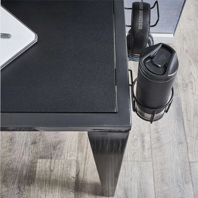 Juneau Metal Computer Desk with USB Charging Port and Adjustable Shelf Gray - Inspire Q 5 Juneau Metal Computer Desk with USB Charging Port and Adjustable Shelf Gray - Inspire Q - Image 4