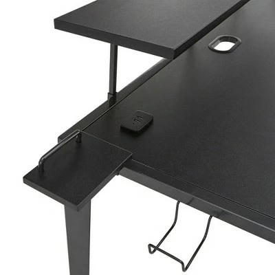 Juneau Metal Computer Desk with USB Charging Port and Adjustable Shelf Gray - Inspire Q 8 Juneau Metal Computer Desk with USB Charging Port and Adjustable Shelf Gray - Inspire Q - Image 7