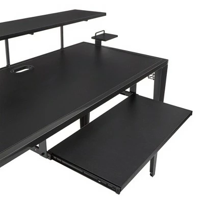 Juneau Metal Computer Desk with USB Charging Port and Adjustable Shelf Gray - Inspire Q 9 Juneau Metal Computer Desk with USB Charging Port and Adjustable Shelf Gray - Inspire Q - Image 8