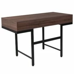 Flash Furniture Bartlett Dark Ash Wood Grain Finish Computer Desk with Drawers and Black Metal Legs -Outlet Desks Store unnamed file 4456