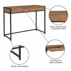 Flash Furniture Cumberland Collection Computer Desk in Rustic Wood Grain Finish -Outlet Desks Store unnamed file 4477