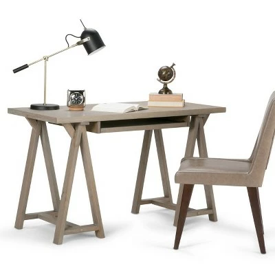 Hawkins Computer Desk with Keyboard Tray - Wyndenhall Distressed Gray 3 Hawkins Computer Desk with Keyboard Tray - Wyndenhall Distressed Gray