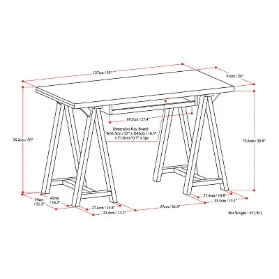 Hawkins Computer Desk with Keyboard Tray - Wyndenhall Distressed Gray 9 Hawkins Computer Desk with Keyboard Tray - Wyndenhall Distressed Gray - Image 7