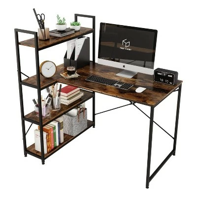 Nost & Host L Shaped Contemporary Home Office Computer Desk with Shelves 3 Nost & Host L Shaped Contemporary Home Office Computer Desk with Shelves