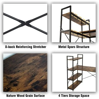 Nost & Host L Shaped Contemporary Home Office Computer Desk with Shelves 4 Nost & Host L Shaped Contemporary Home Office Computer Desk with Shelves - Image 2