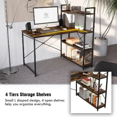 Nost & Host L Shaped Contemporary Home Office Computer Desk with Shelves 5 Nost & Host L Shaped Contemporary Home Office Computer Desk with Shelves - Image 3