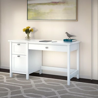Broadview Computer Desk with Drawers Pure White - Bush Furniture 3 Broadview Computer Desk with Drawers Pure White - Bush Furniture