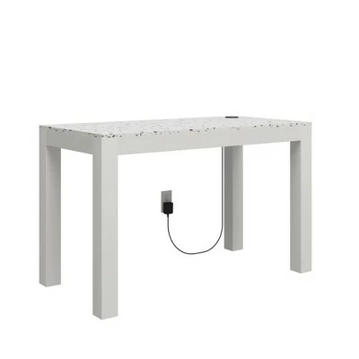 Astor Desk with Wireless Charger White with Terrazzo Top - CosmoLiving by Cosmopolitan 5 Astor Desk with Wireless Charger White with Terrazzo Top - CosmoLiving by Cosmopolitan - Image 3