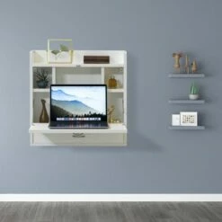 Basicwise Wall Mount Folding Laptop Writing Computer or Makeup Desk with Storage Shelves and Drawer -Outlet Desks Store unnamed file 4570