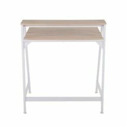 2 Tier Steel Office Desk - LumiSource White/natural 16 2 Tier Steel Office Desk - LumiSource White/natural -Outlet Desks Store unnamed file 4584