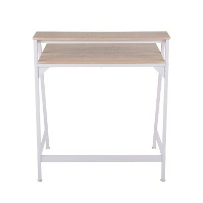 2 Tier Steel Office Desk - LumiSource White/natural 5 2 Tier Steel Office Desk - LumiSource White/natural - Image 3