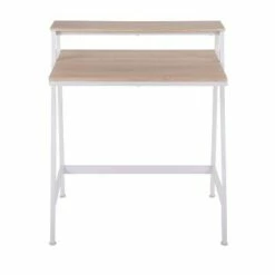 2 Tier Steel Office Desk - LumiSource White/natural 17 2 Tier Steel Office Desk - LumiSource White/natural -Outlet Desks Store unnamed file 4585