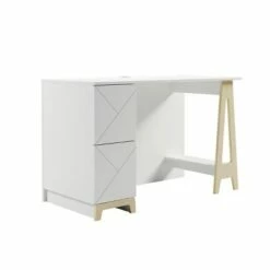 Atypik 2 Drawer Desk - Nexera White/russian Plywood -Outlet Desks Store unnamed file 4625