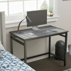 Delle Industrial Metal Desk  - Brookside Home Gray