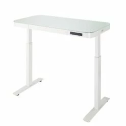 47" Airlift Tempered Glass Electric Standing Desktop Dual 2.4A USB Charging Port Height Adjustable - Seville Classics Black/walnut -Outlet Desks Store unnamed file 4711