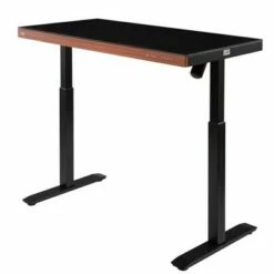 47" Airlift Tempered Glass Electric Standing Desktop Dual 2.4A USB Charging Port Height Adjustable - Seville Classics Black/walnut -Outlet Desks Store unnamed file 4712