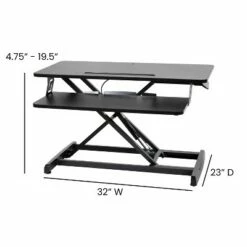 Flash Furniture Adjustable Height Desk Riser with Keyboard Tray; Sit to Stand Workstation-Dual Monitor/Laptop-Tablet/Phone Slot -Outlet Desks Store unnamed file 4720