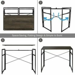 Lavish Home Folding Industrial Computer Desk, Gray/Brown 9 Lavish Home Folding Industrial Computer Desk, Gray/Brown -Outlet Desks Store unnamed file 4740