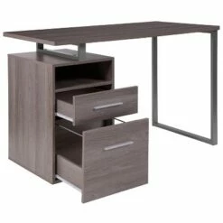 Flash Furniture Harwood Desk with Two Drawers and Metal Frame -Outlet Desks Store unnamed file 4760