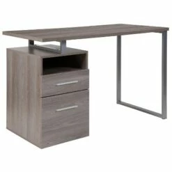 Flash Furniture Harwood Desk with Two Drawers and Metal Frame -Outlet Desks Store unnamed file 4767