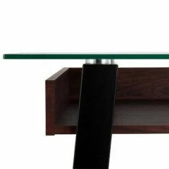 Duke Contemporary Desk - LumiSource Black/walnut/clear -Outlet Desks Store unnamed file 4818