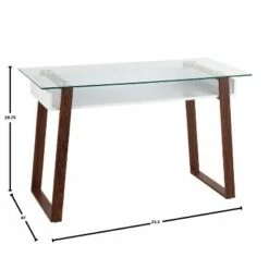 Duke Contemporary Desk - LumiSource Black/walnut/clear -Outlet Desks Store unnamed file 4823