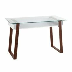 Duke Contemporary Desk - LumiSource Black/walnut/clear -Outlet Desks Store unnamed file 4826