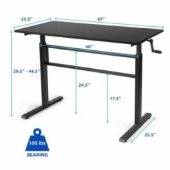 Costway Standing Desk Height Adjustable Sit to Stand Workstation w/Crank Handle White/Black/Brown