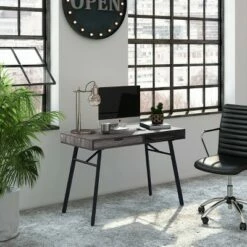 Auston Wood Grain Desk - CorLiving Gray