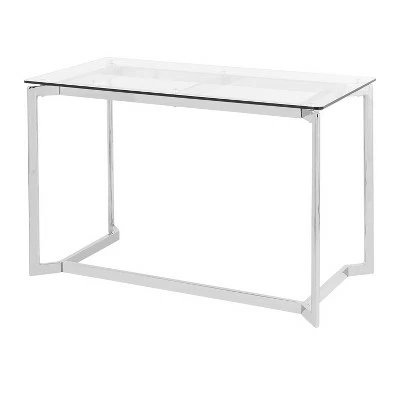 Masters Modern Computer Desk - LumiSource Chrome/glass Chrome/clear 4 Masters Modern Computer Desk - LumiSource Chrome/glass Chrome/clear - Image 2