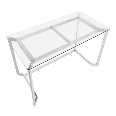 Masters Modern Computer Desk - LumiSource Chrome/glass Chrome/clear 7 Masters Modern Computer Desk - LumiSource Chrome/glass Chrome/clear - Image 5