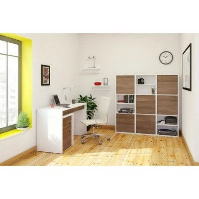 Liber T Reversible Desk Panel White/Walnut - Nexera 4 Liber T Reversible Desk Panel White/Walnut - Nexera - Image 2