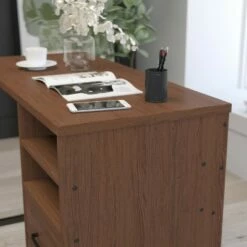 Merrick Lane Rustic Computer Desk with Shelving and Storage Drawer Metal Frame Pedestal Base Home Office Desk -Outlet Desks Store unnamed file 5034