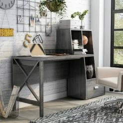Senda Multi Storage Desk - HOMES: Inside + Out Distressed Gray 18 Senda Multi Storage Desk - HOMES: Inside + Out Distressed Gray -Outlet Desks Store unnamed file 5053