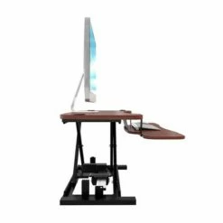 VersaDesk 36 Inch Power Pro Electric Powered Ergonomic Standing Desk Converter with LED Light Illuminated Keyboard and Mouse Tray, Cherry Woodgrain -Outlet Desks Store unnamed file 5070