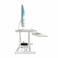 VersaDesk 36 Inch Power Pro Electric Powered Ergonomic Standing Desk Converter with LED Light Illuminated Keyboard and Mouse Tray, White -Outlet Desks Store unnamed file 5073