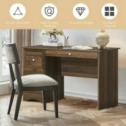 Costway Vintage Computer Desk Home Office Study Table Spacious Workstation w/ 3 Drawers -Outlet Desks Store unnamed file 510