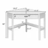 Costway Corner Computer Desk Laptop Writing Table Wood Workstation Home Office Furniture White