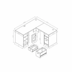 Ghally Locking Drawer L-Shape Desk with USB Ports White Oak - miBasics -Outlet Desks Store unnamed file 5260