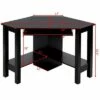Costway Wooden Corner Desk With Drawer Computer PC Table Study Office Room Black