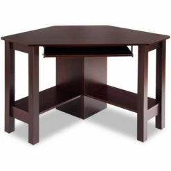 Costway Wooden Corner Desk With Drawer Computer PC Table Study Office Room Brown -Outlet Desks Store unnamed file 5290
