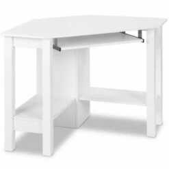 Costway Wooden Corner Desk With Drawer Computer PC Table Study Office Room White -Outlet Desks Store unnamed file 5308