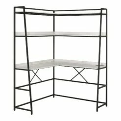 Clydebank Corner Desk with Bookcase and USB Plug - HOMES: Inside + Out Oak/black -Outlet Desks Store unnamed file 5314