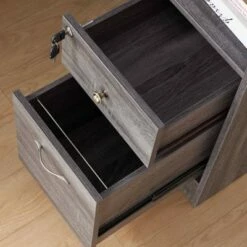 Ghally Locking Drawer L-Shape Desk with USB Ports Dark Gray - miBasics -Outlet Desks Store unnamed file 5323