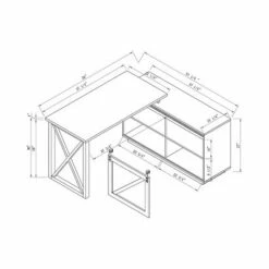 Sevyn Transitional L Shape Desk Walnut Oak - HOMES: Inside + Out -Outlet Desks Store unnamed file 5333